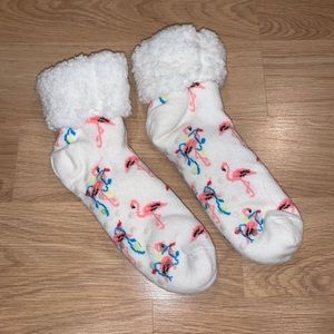 Flamingo Fuzzy Socks